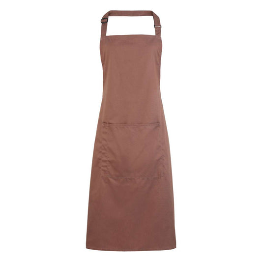 'COLOURS COLLECTION’ BIB APRON WITH POCKET - Mocha - Main