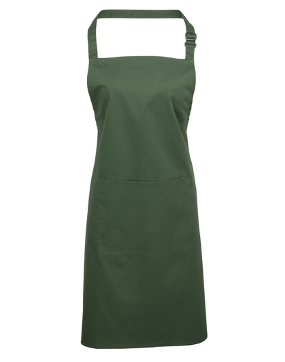 'COLOURS COLLECTION’ BIB APRON WITH POCKET - Moss Green - Main