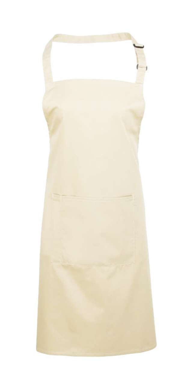 'COLOURS COLLECTION’ BIB APRON WITH POCKET - Natural - Main