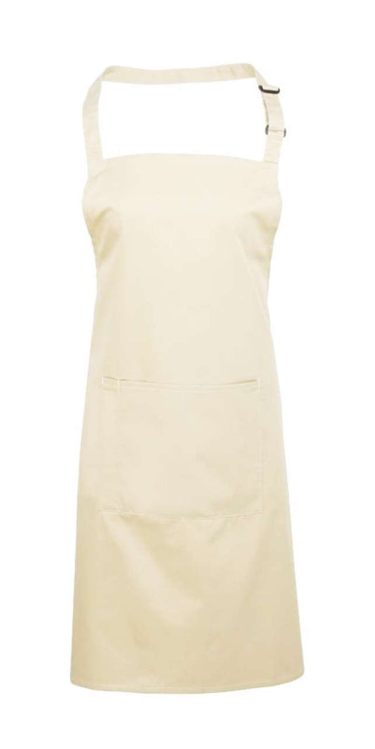 'COLOURS COLLECTION’ BIB APRON WITH POCKET - Natural - Main