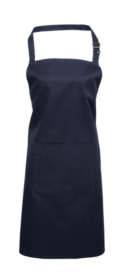 'COLOURS COLLECTION’ BIB APRON WITH POCKET - Navy - Main