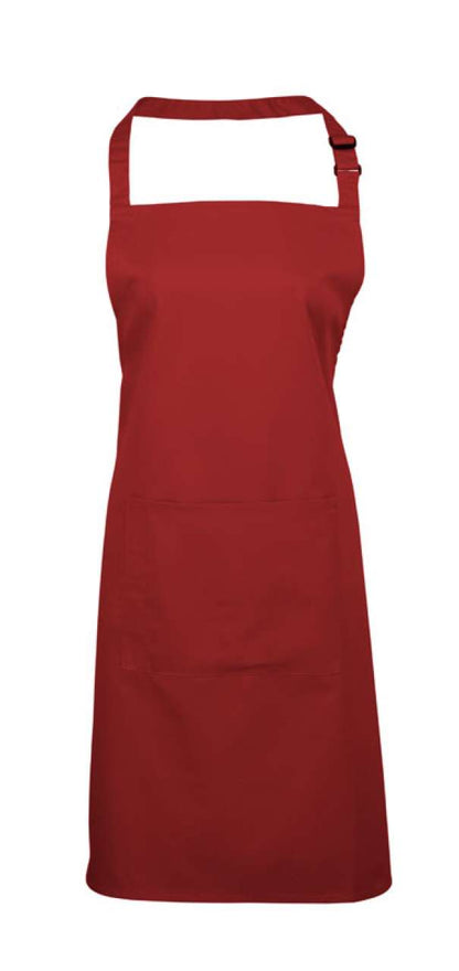 'COLOURS COLLECTION’ BIB APRON WITH POCKET - Red - Main