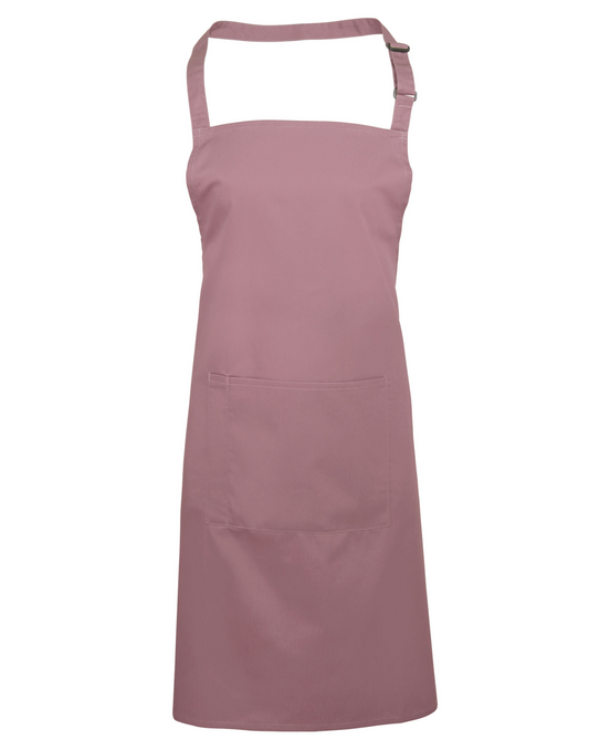'COLOURS COLLECTION’ BIB APRON WITH POCKET - Rose - Main