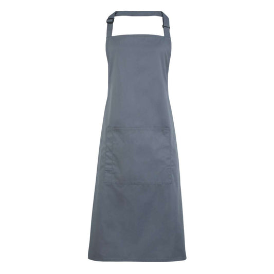 'COLOURS COLLECTION’ BIB APRON WITH POCKET - Steel - Main