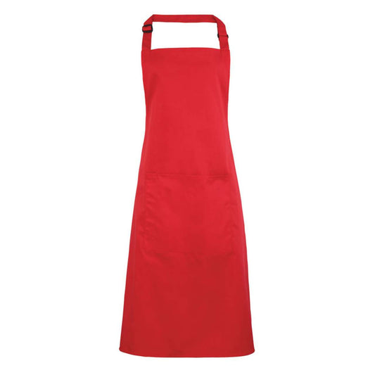 'COLOURS COLLECTION’ BIB APRON WITH POCKET - Strawberry Red - Main