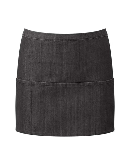 'COLOURS COLLECTION’ THREE POCKET APRON - Black Denim - Main
