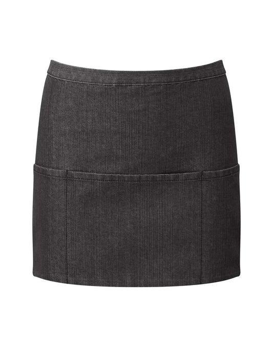 'COLOURS COLLECTION’ THREE POCKET APRON - Black Denim - Main