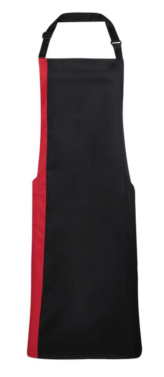 'COLOURS COLLECTION’ CONTRAST BIB APRON - Black/Red - Main