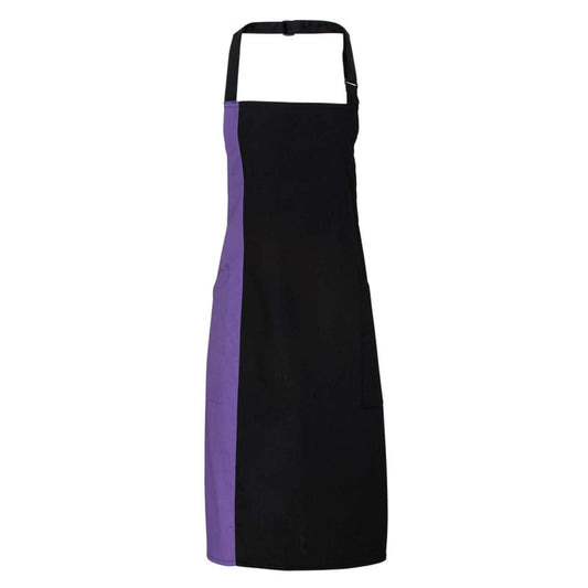 'COLOURS COLLECTION’ CONTRAST BIB APRON - Black/Purple - Main
