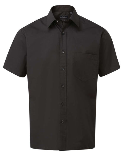 MEN'S SHORT SLEEVE POPLIN SHIRT - Black - Main