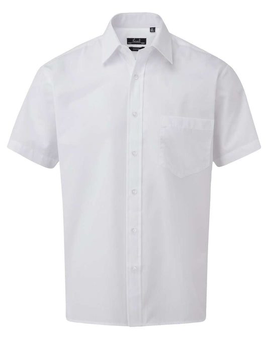 MEN'S SHORT SLEEVE POPLIN SHIRT - White - Main