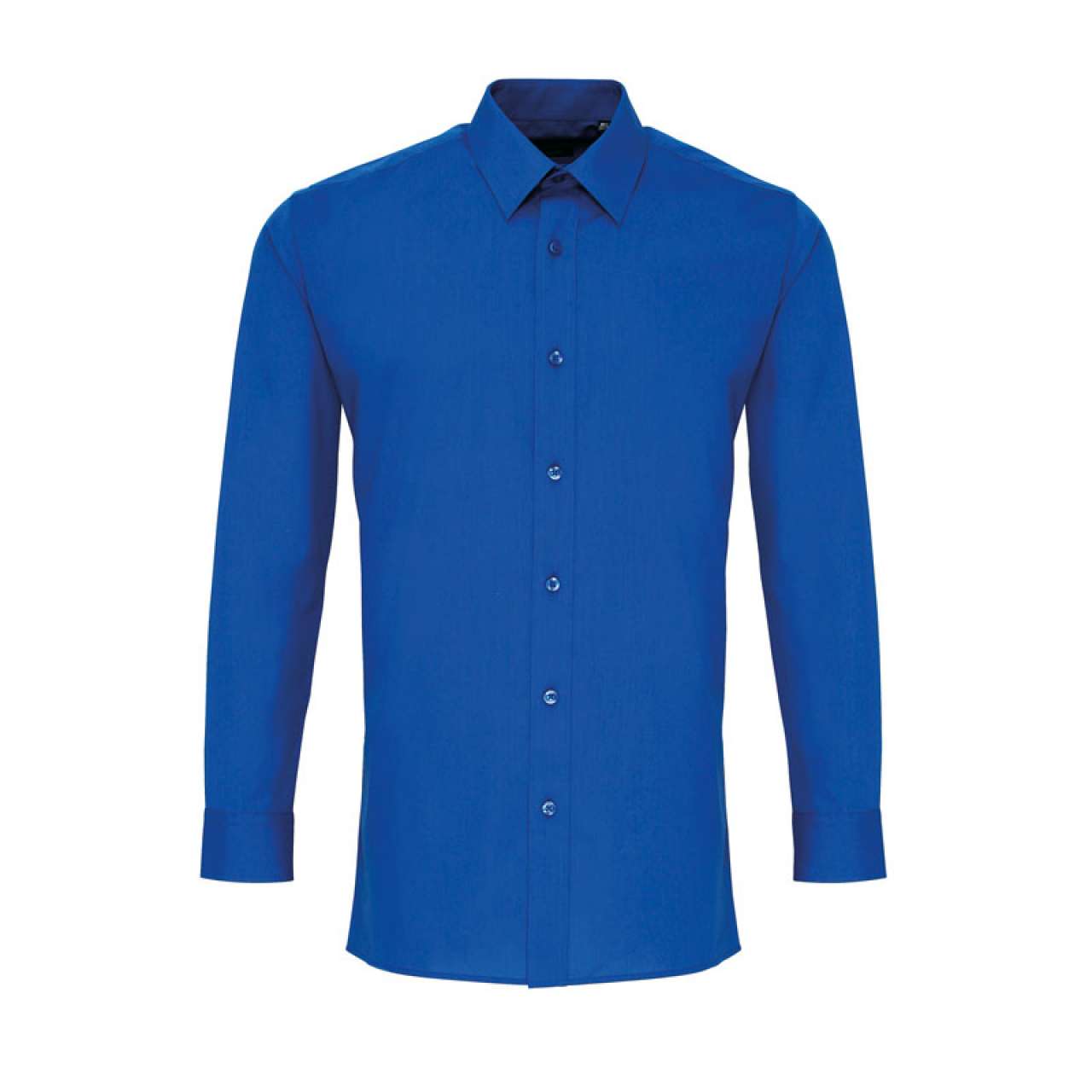 MEN’S LONG SLEEVE FITTED POPLIN SHIRT - Royal - Main