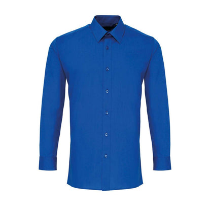 MEN’S LONG SLEEVE FITTED POPLIN SHIRT - Royal - Main