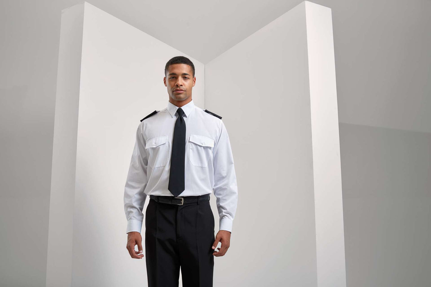 MEN’S LONG SLEEVE PILOT SHIRT - White - Additional