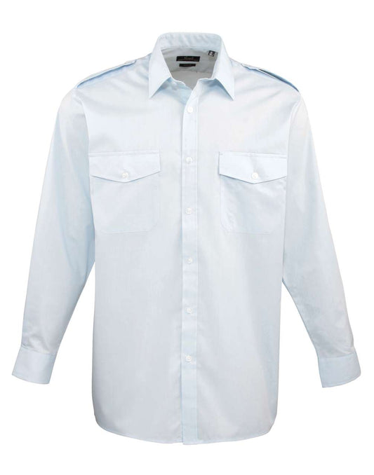 MEN’S LONG SLEEVE PILOT SHIRT - Light Blue - Main