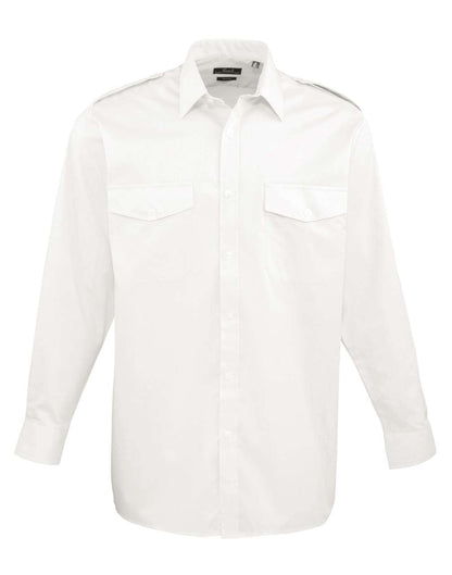 MEN’S LONG SLEEVE PILOT SHIRT - White - Main