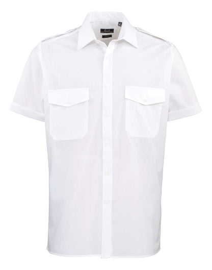 MEN’S SHORT SLEEVE PILOT SHIRT - White - Main