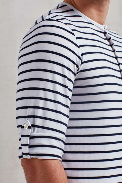 MEN'S LONG JOHN ROLL SLEEVE TEE - Grey Marl - Additional