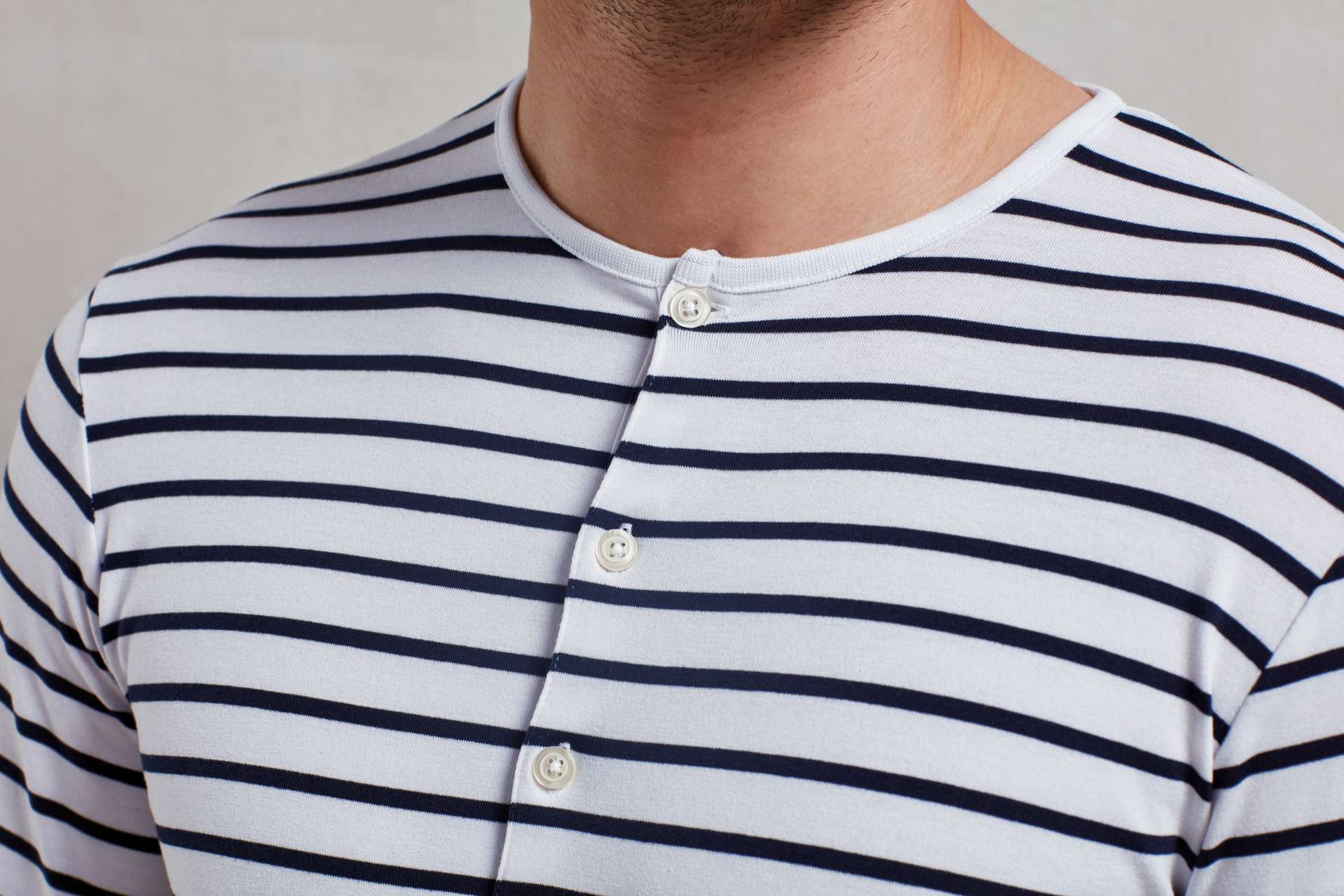 MEN'S LONG JOHN ROLL SLEEVE TEE - White - Additional