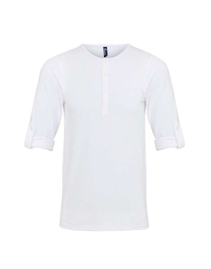 MEN'S LONG JOHN ROLL SLEEVE TEE - White - Additional