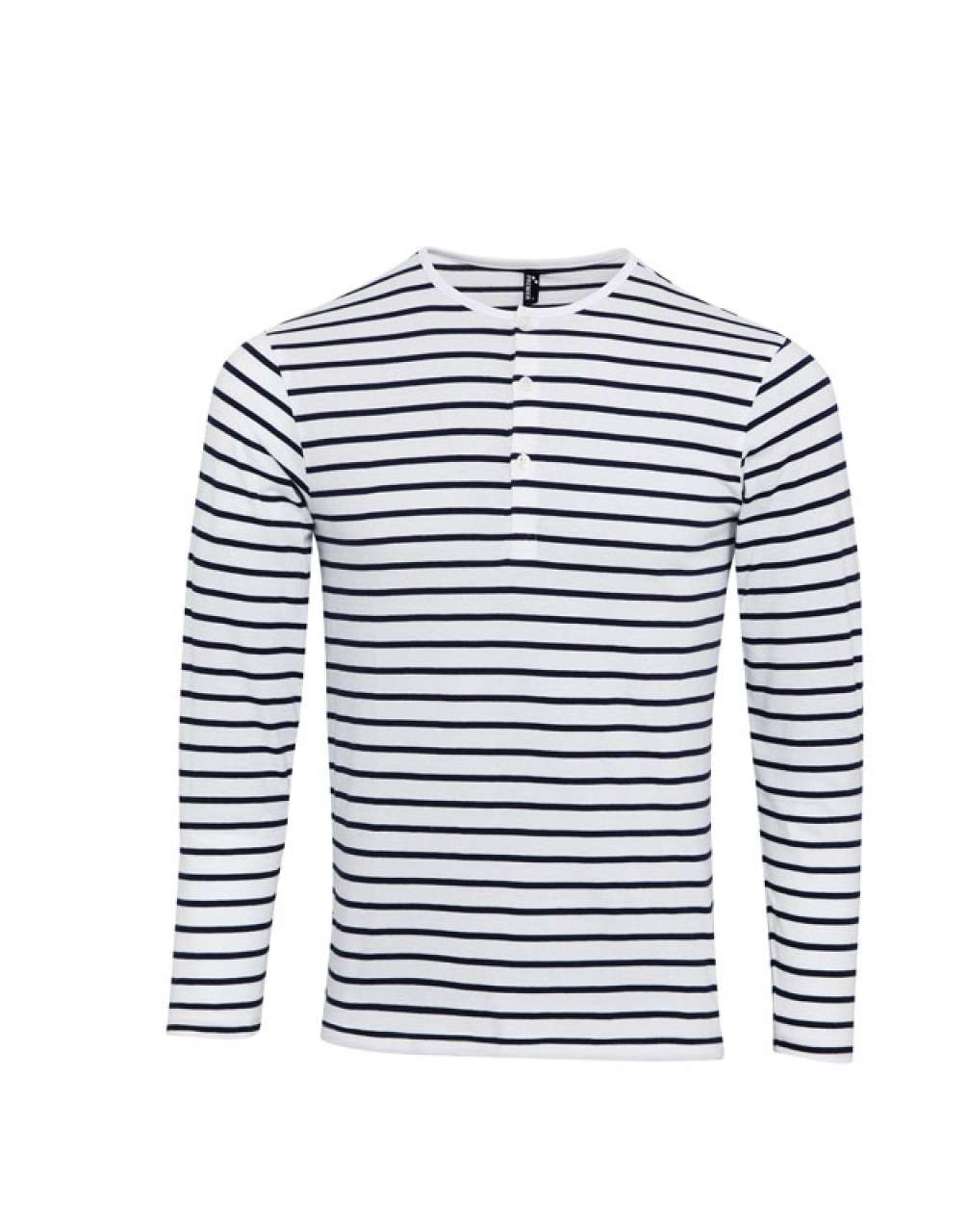 MEN'S LONG JOHN ROLL SLEEVE TEE - White/Navy - Additional
