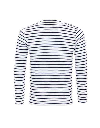 MEN'S LONG JOHN ROLL SLEEVE TEE - White/Navy - Main