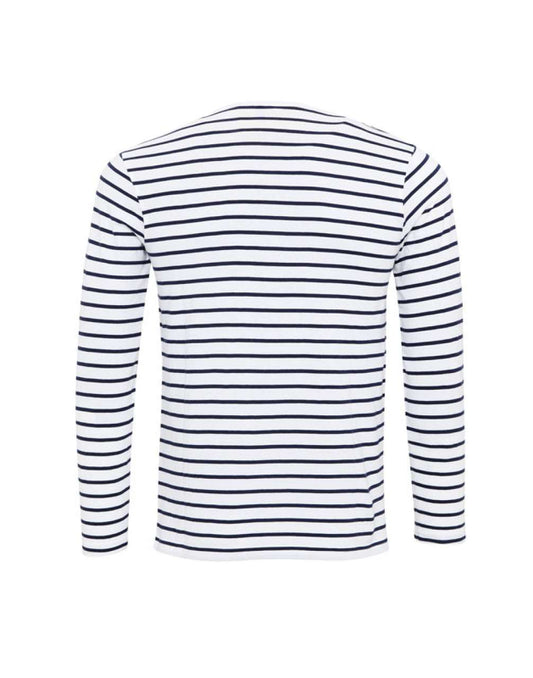 MEN'S LONG JOHN ROLL SLEEVE TEE - White/Navy - Main