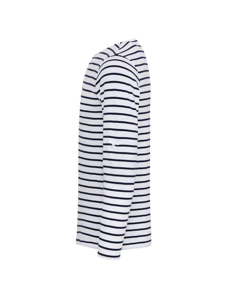 MEN'S LONG JOHN ROLL SLEEVE TEE - White/Navy - Additional
