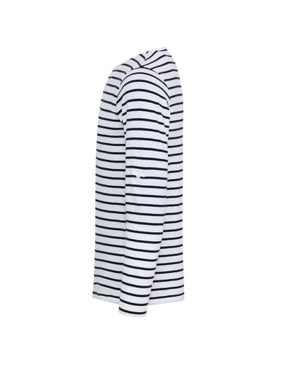 MEN'S LONG JOHN ROLL SLEEVE TEE - White/Navy - Additional