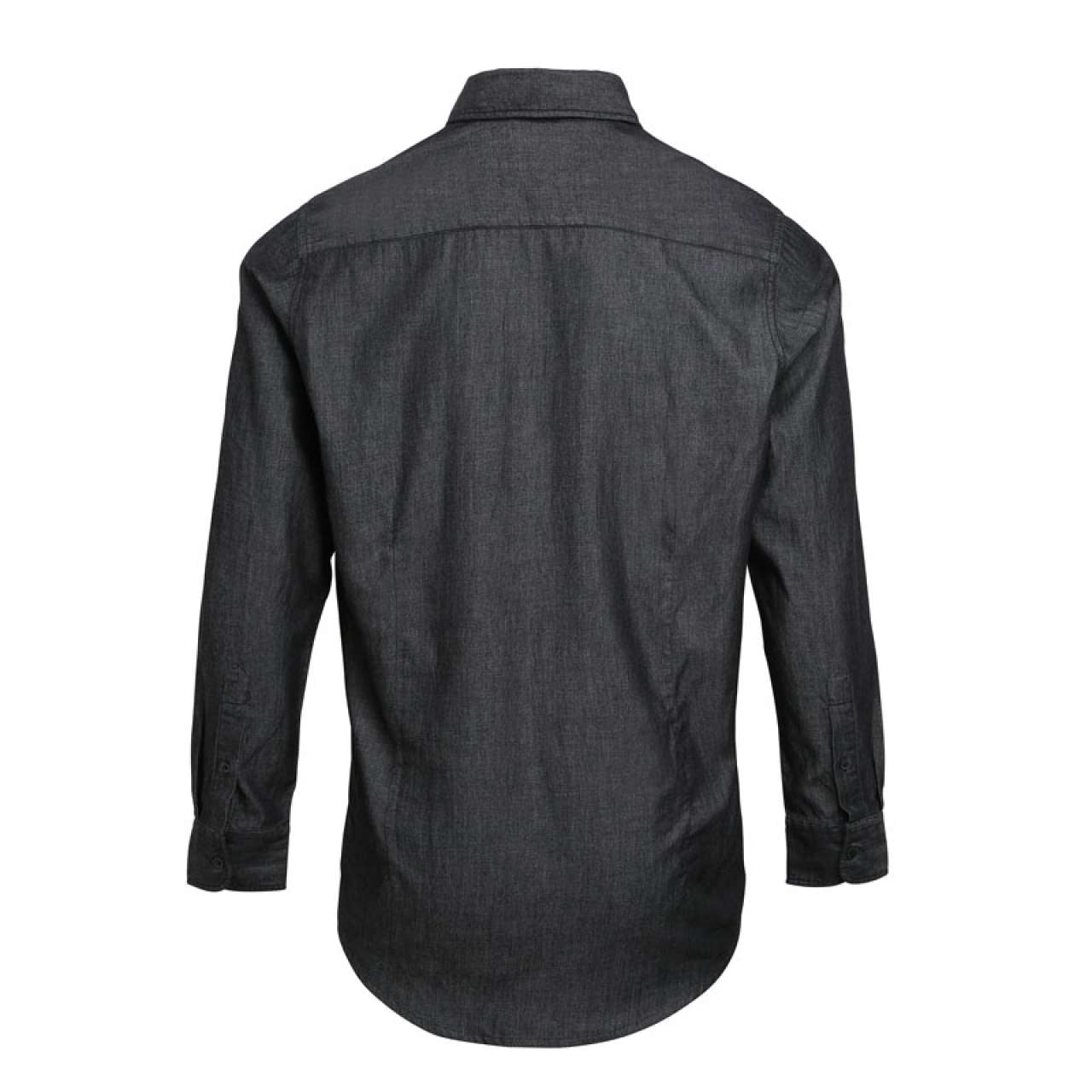 MEN’S JEANS STITCH DENIM SHIRT - Black Denim - Additional