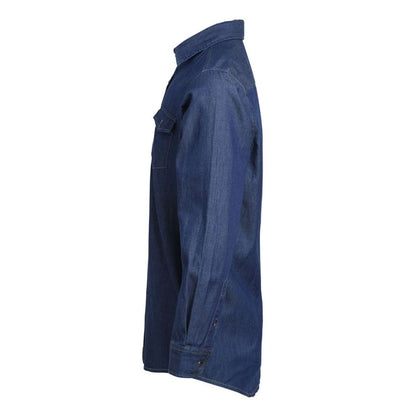 MEN’S JEANS STITCH DENIM SHIRT - Indigo Denim - Additional