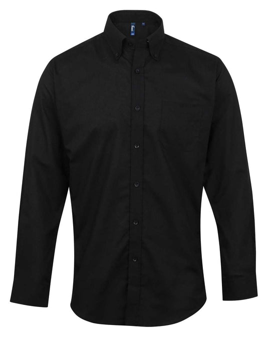 MEN’S LONG SLEEVE SIGNATURE OXFORD SHIRT - Black - Main