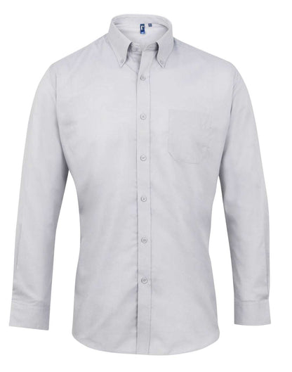 MEN’S LONG SLEEVE SIGNATURE OXFORD SHIRT - Silver - Main