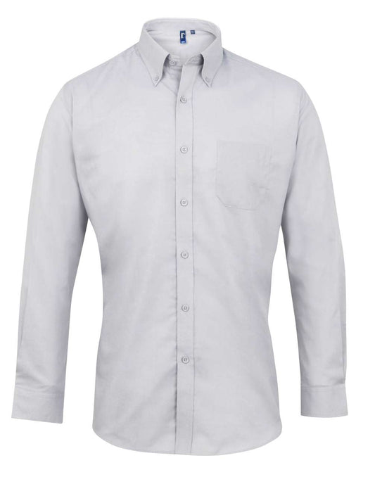 MEN’S LONG SLEEVE SIGNATURE OXFORD SHIRT - Silver - Main
