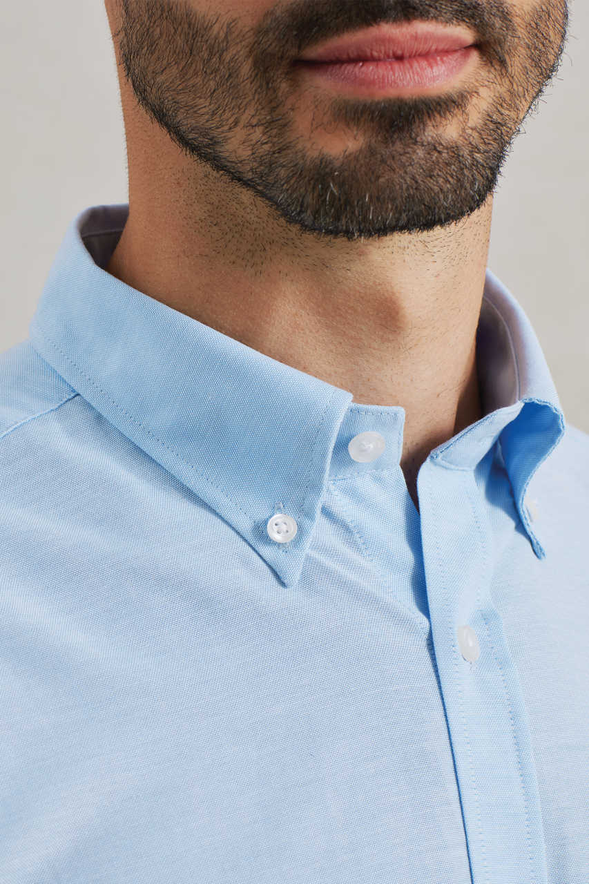 MEN’S SHORT SLEEVE SIGNATURE OXFORD SHIRT - Light Blue - Additional