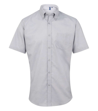 MEN’S SHORT SLEEVE SIGNATURE OXFORD SHIRT - Silver - Main