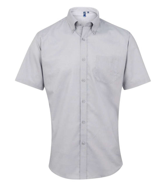 MEN’S SHORT SLEEVE SIGNATURE OXFORD SHIRT - Silver - Main