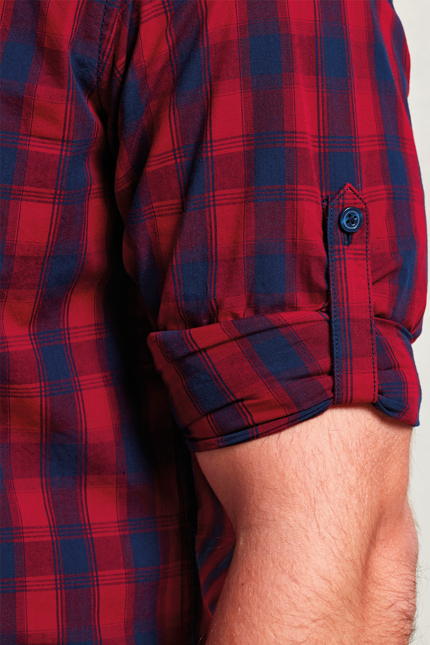 'MULLIGAN' CHECK - MEN'S LONG SLEEVE COTTON SHIRT - Steel/Black - Additional