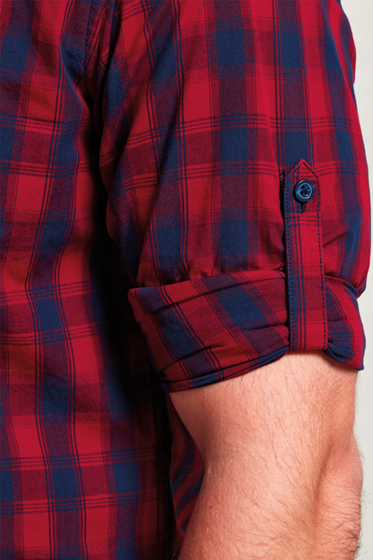 'MULLIGAN' CHECK - MEN'S LONG SLEEVE COTTON SHIRT - Steel/Black - Additional