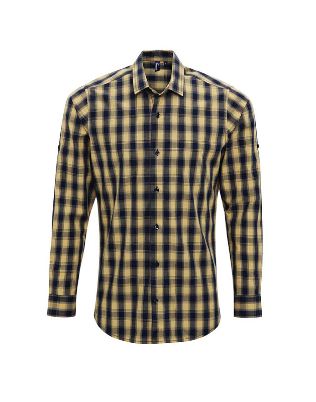 'MULLIGAN' CHECK - MEN'S LONG SLEEVE COTTON SHIRT - Camel/Navy - Additional