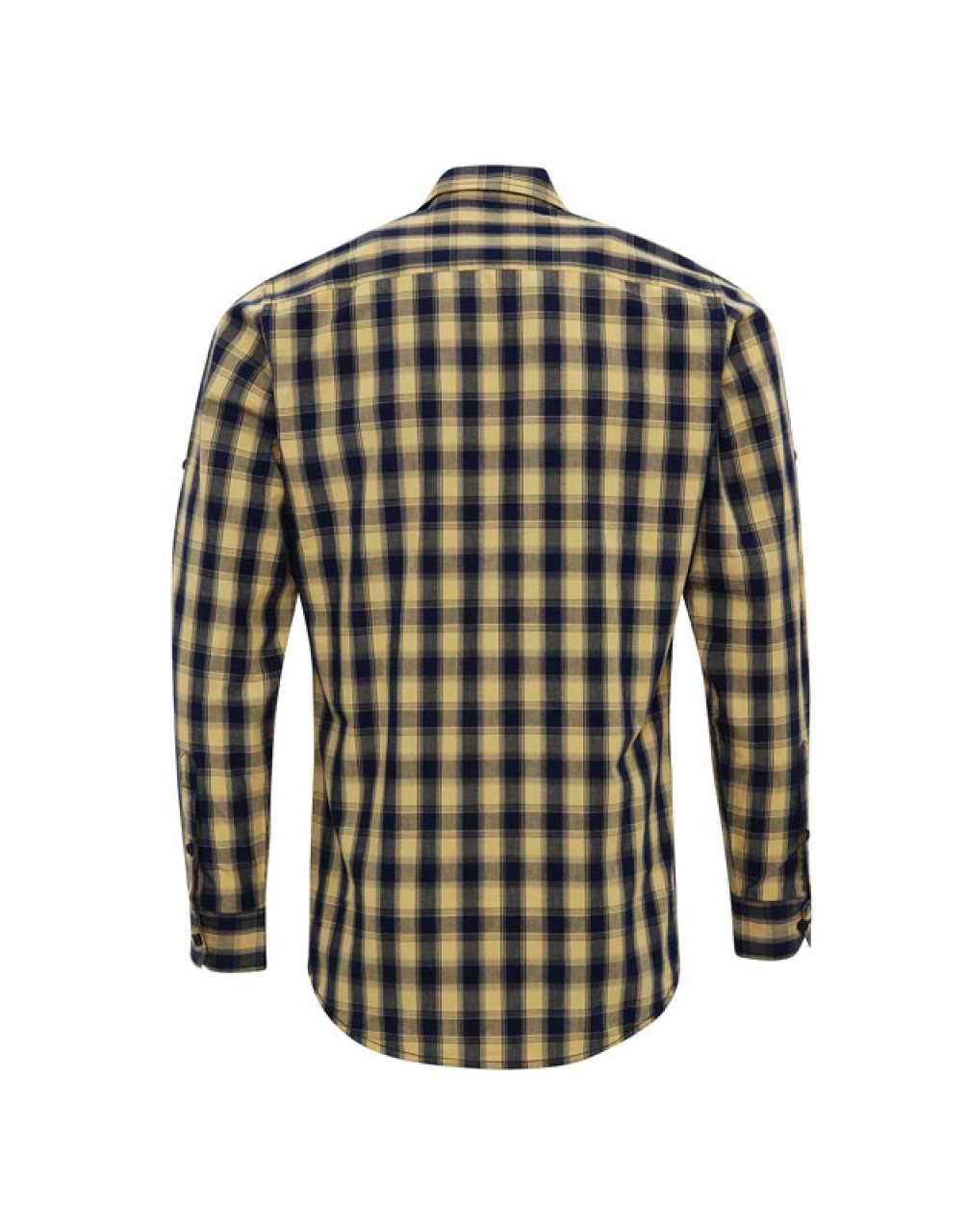 'MULLIGAN' CHECK - MEN'S LONG SLEEVE COTTON SHIRT - Camel/Navy - Main