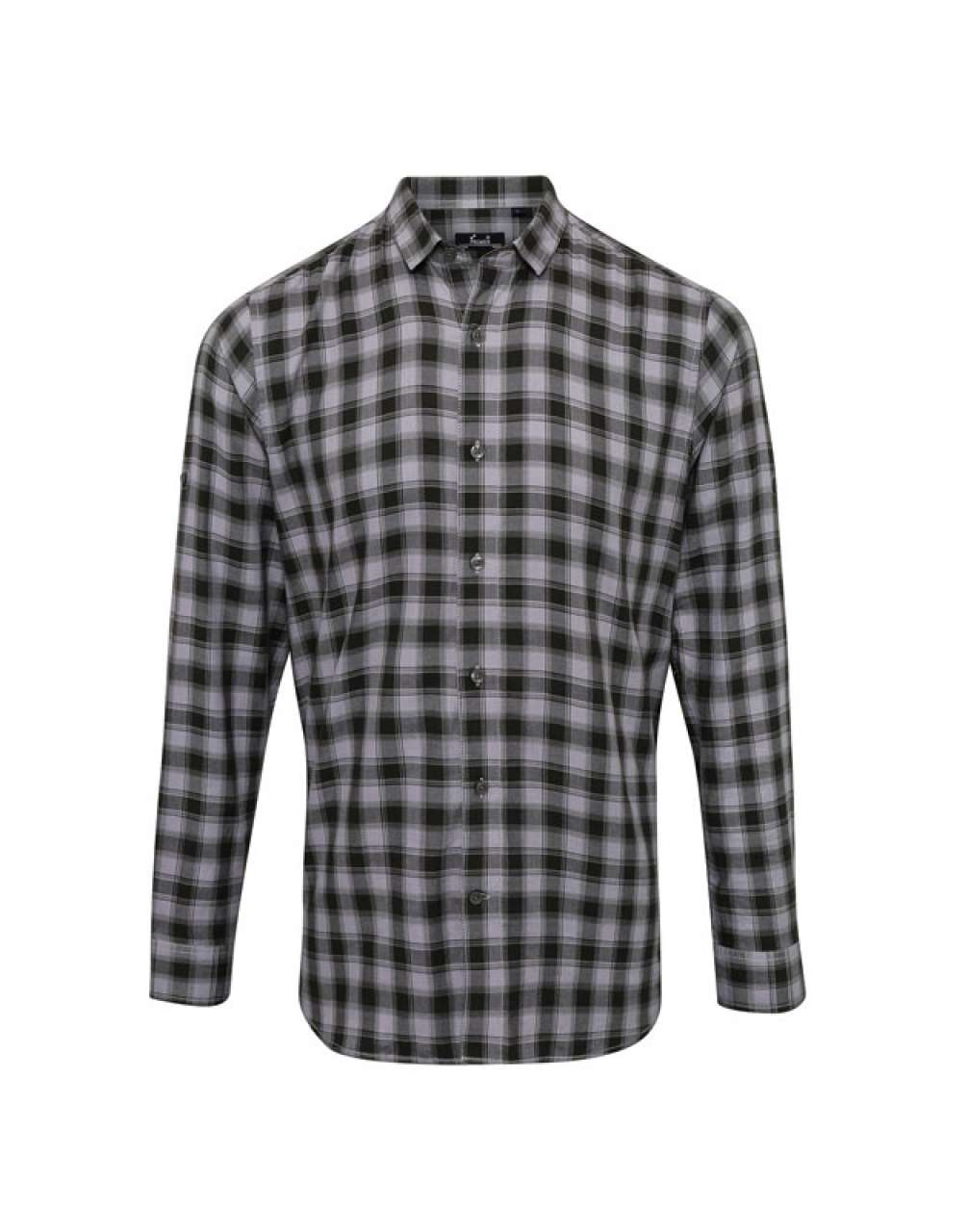 'MULLIGAN' CHECK - MEN'S LONG SLEEVE COTTON SHIRT - Steel/Black - Additional