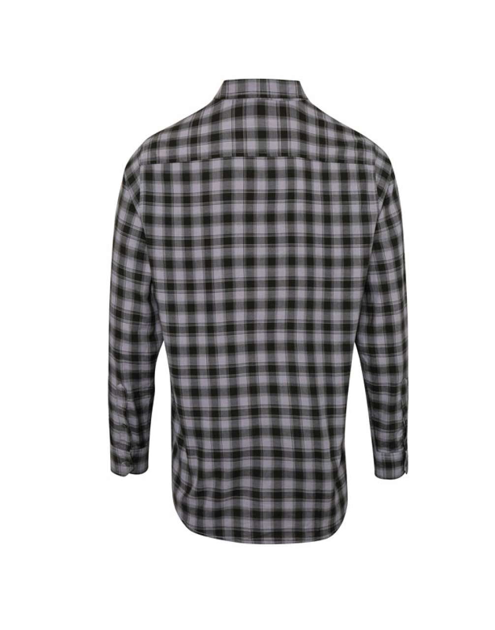 'MULLIGAN' CHECK - MEN'S LONG SLEEVE COTTON SHIRT - Steel/Black - Main