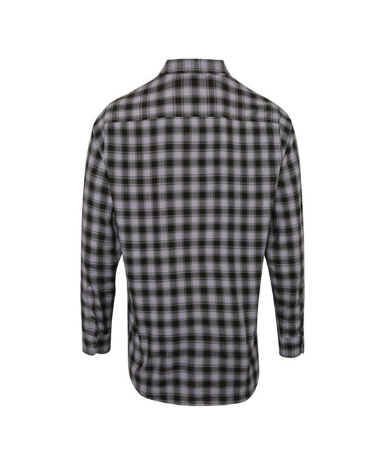 'MULLIGAN' CHECK - MEN'S LONG SLEEVE COTTON SHIRT - Steel/Black - Main