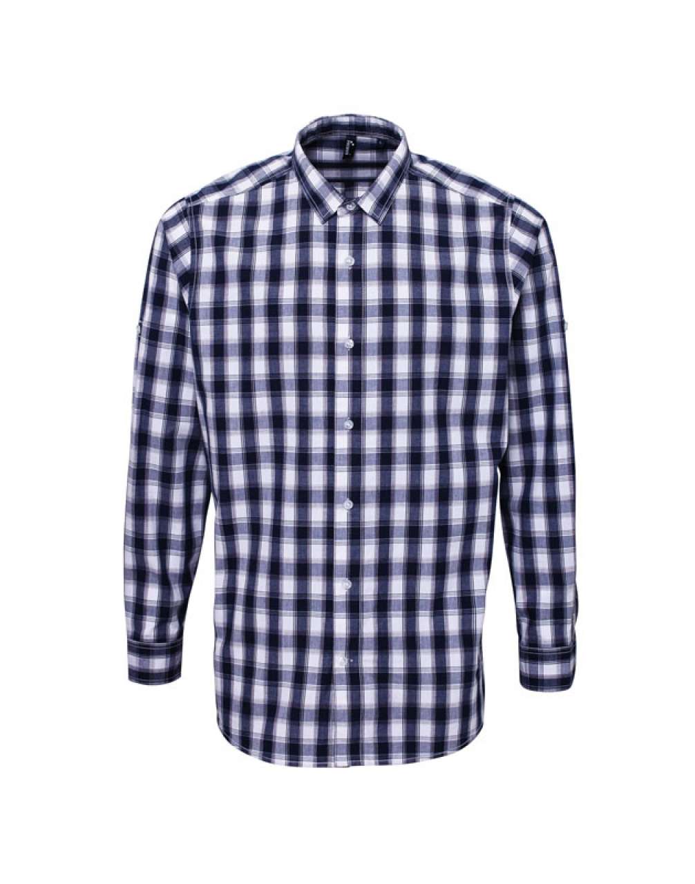 'MULLIGAN' CHECK - MEN'S LONG SLEEVE COTTON SHIRT - White/Navy - Additional