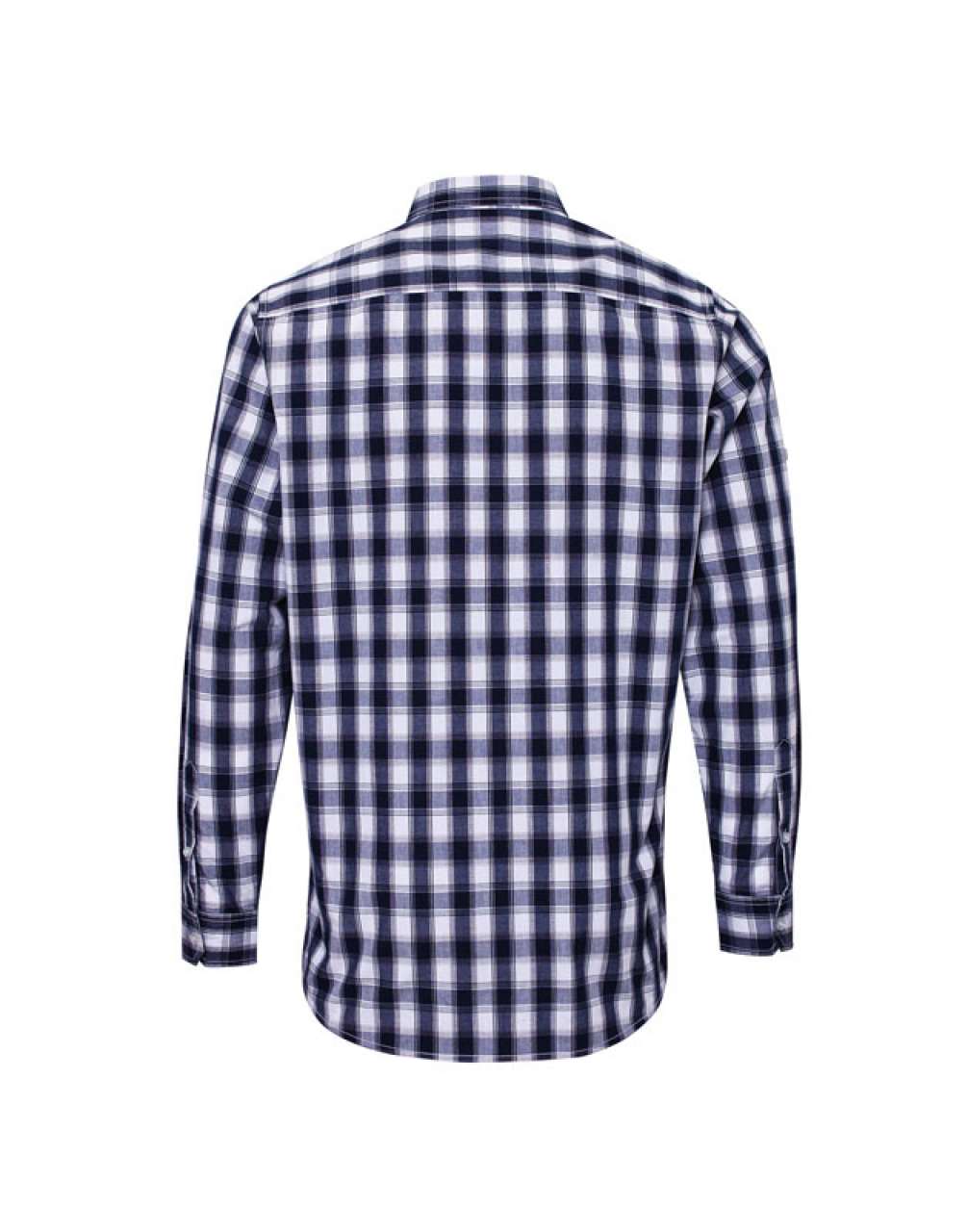 'MULLIGAN' CHECK - MEN'S LONG SLEEVE COTTON SHIRT - White/Navy - Main
