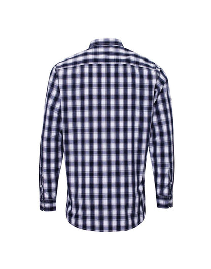 'MULLIGAN' CHECK - MEN'S LONG SLEEVE COTTON SHIRT - White/Navy - Main