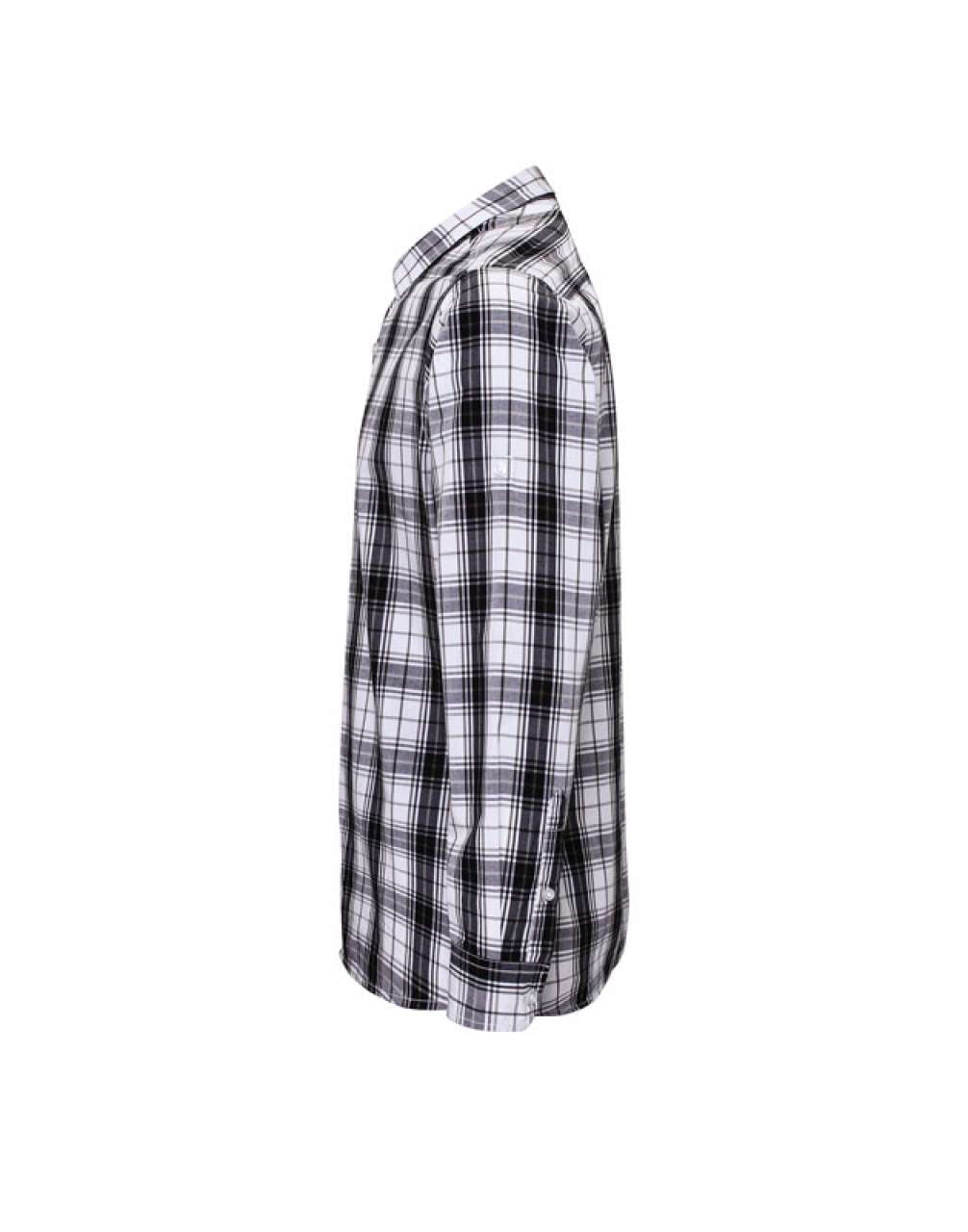 'GINMILL' CHECK - MEN'S LONG SLEEVE COTTON SHIRT - Black/White - Additional