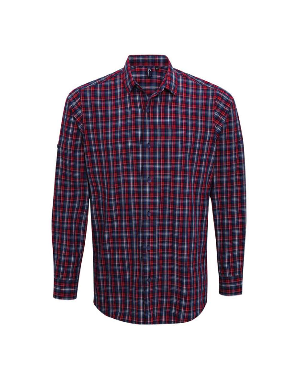 'SIDEHILL' CHECK - MEN'S LONG SLEEVE COTTON SHIRT - Navy/Red - Additional