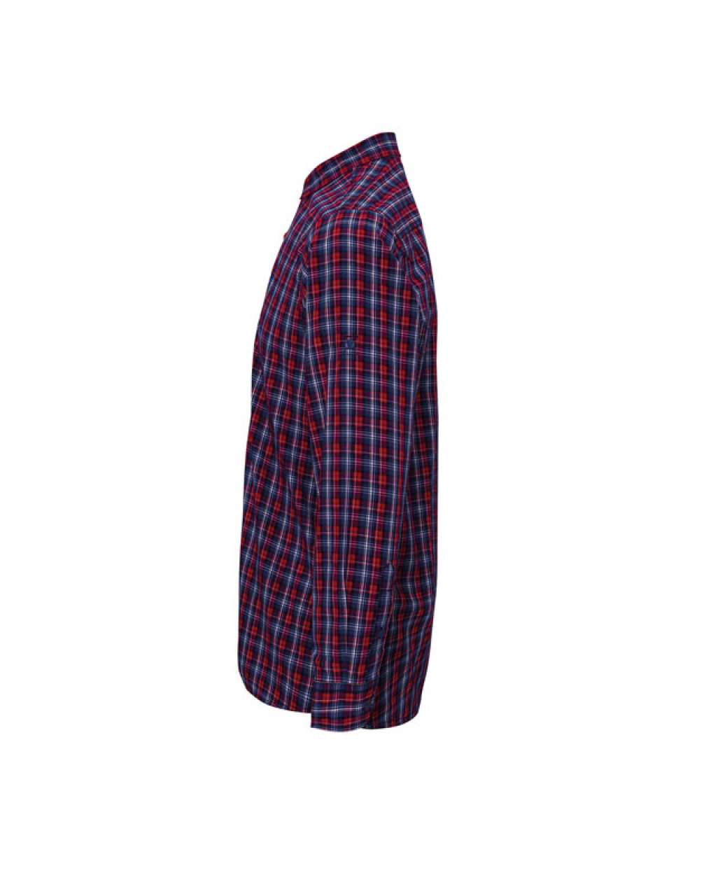 'SIDEHILL' CHECK - MEN'S LONG SLEEVE COTTON SHIRT - Navy/Red - Additional
